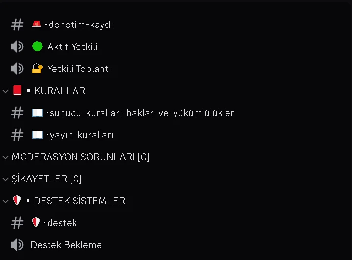 Discord Yayın Sunucusu Şablonu