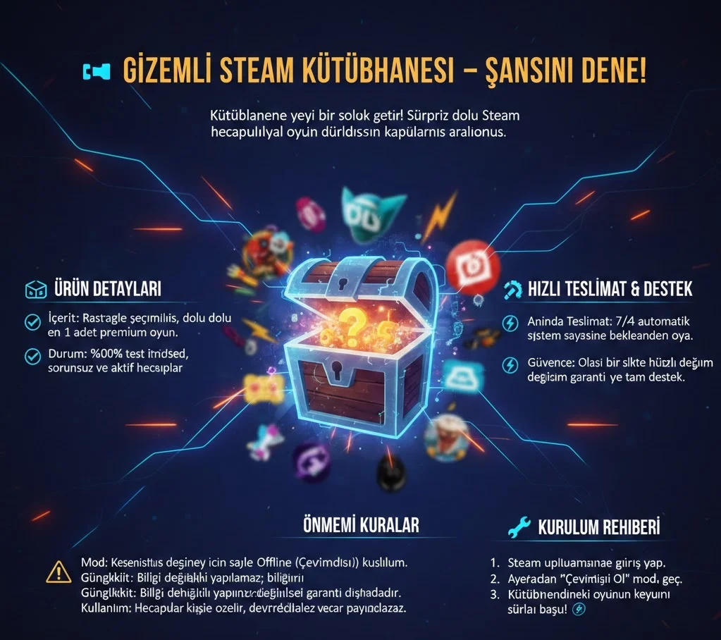 STEAM RANDOM ACCOUNT - KALİTELİ OYUN DENEYİMİ ✨