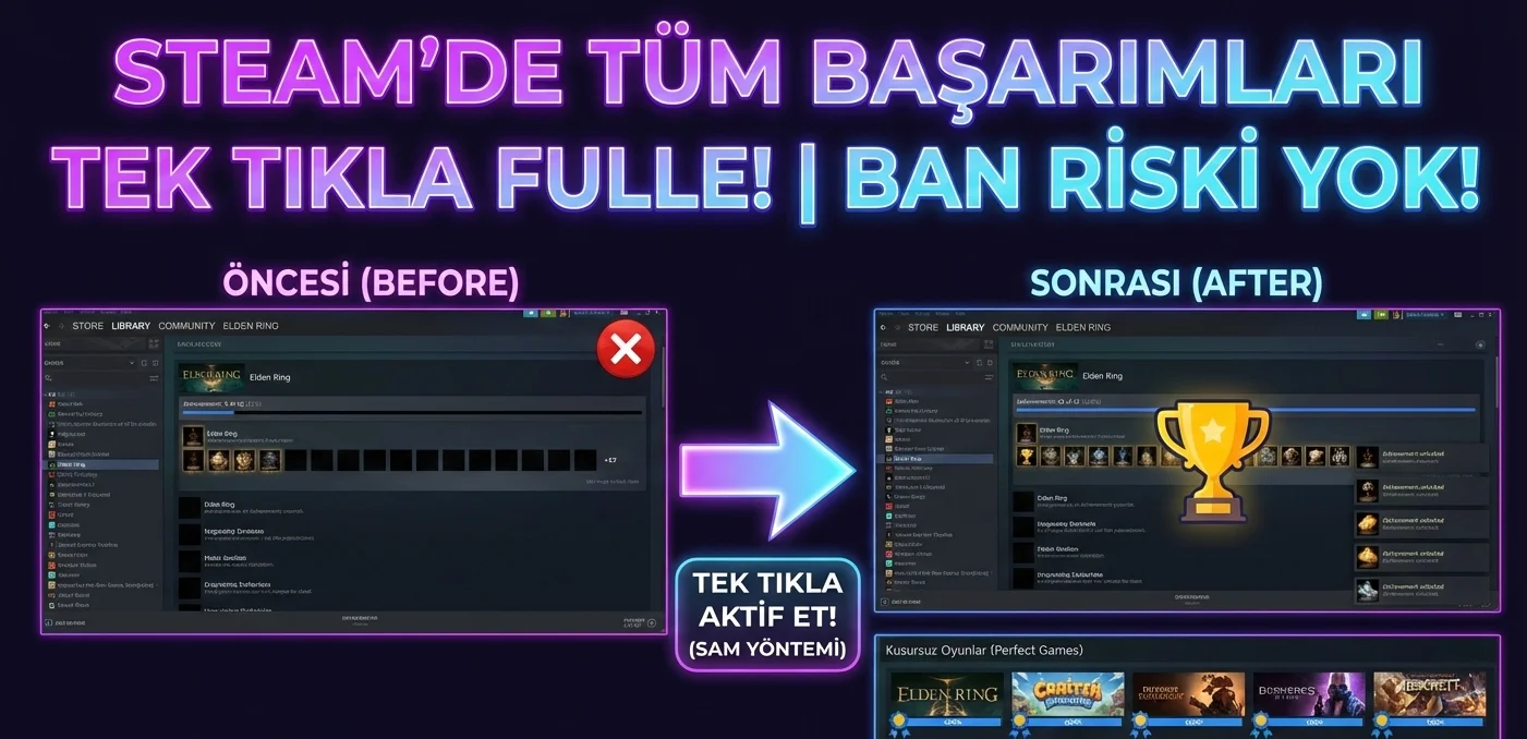 🔥 [METHOD] Steam'de Tek Tıkla Tüm Başarımları Açma | Profilinizi %100 Yapın!