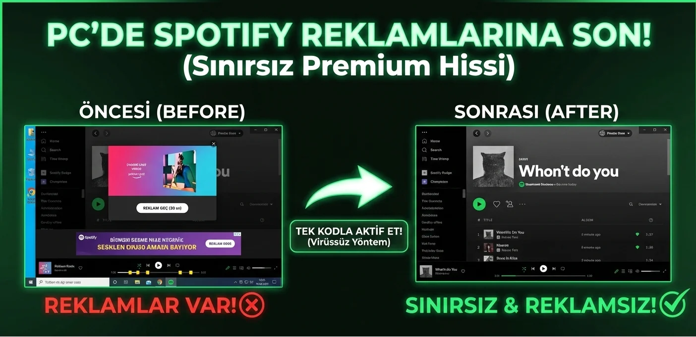 🎧 Şarkılarınız Bölünmesin! Bilgisayarda Spotify Reklamlarını %100 Kapatma Taktiği
