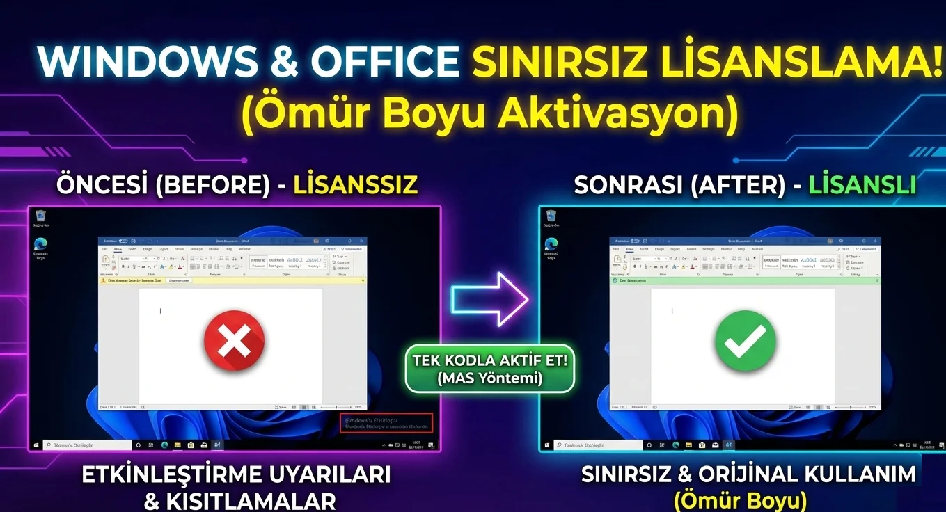 💻 "Windows'u Etkinleştir" Yazısına Son: Tek Kodla Orijinal (OEM Kalitesinde) Lisans