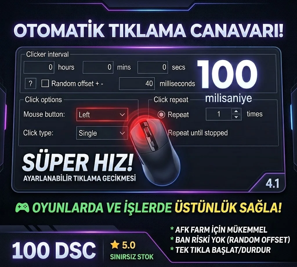 0 MS GECİKME |  Ultra Hızlı Auto Clicker | Ban Riski Yok!