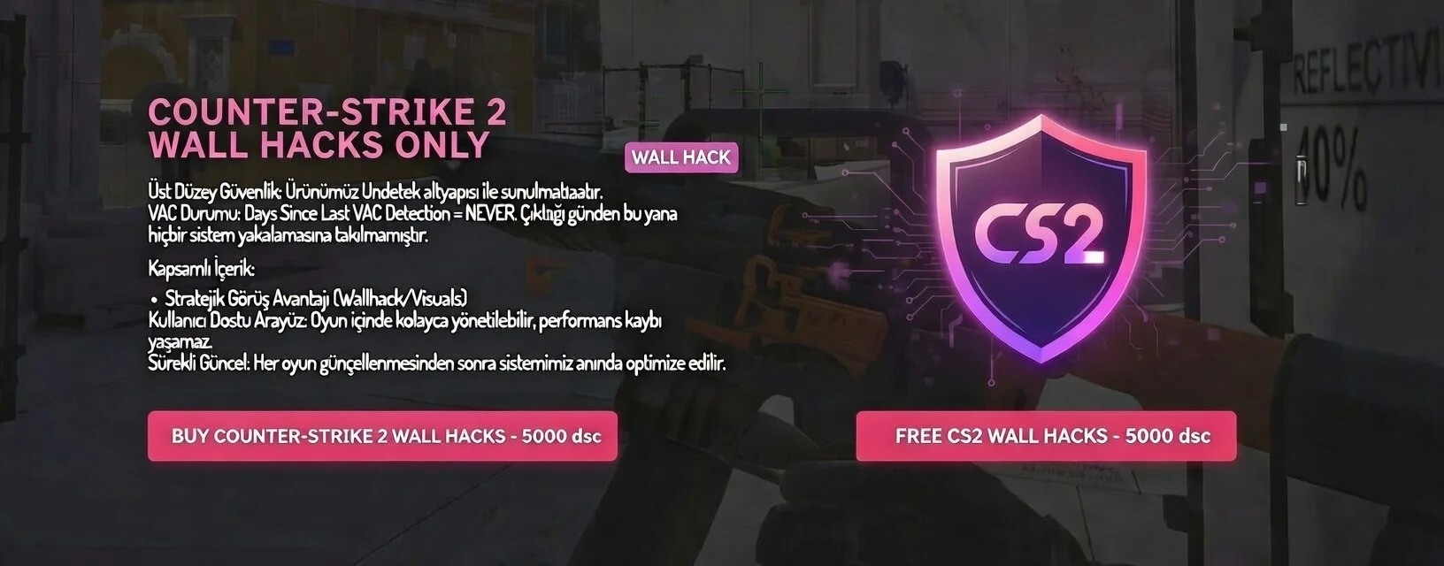 CS2 Özel Gelişmiş Oyun Asistanı - 0 Risk (Undetected)
